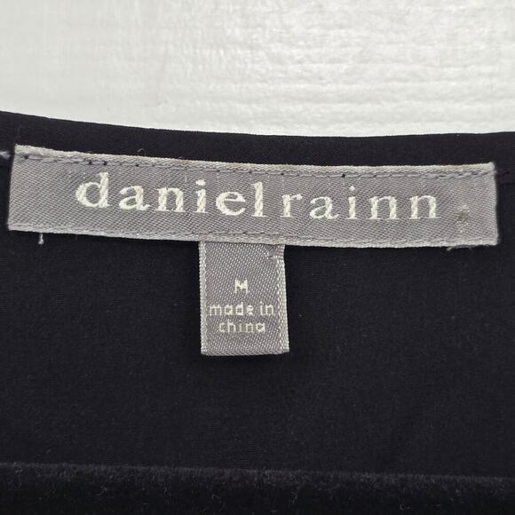 Daniel Rainn Black 100%Silk Sleeveless Blouse Size M Embroidered Lined Boho Chic - Picture 6 of 9